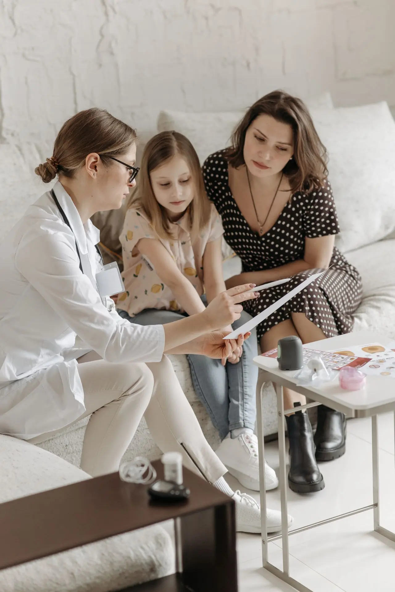 Family receiving supportive healthcare