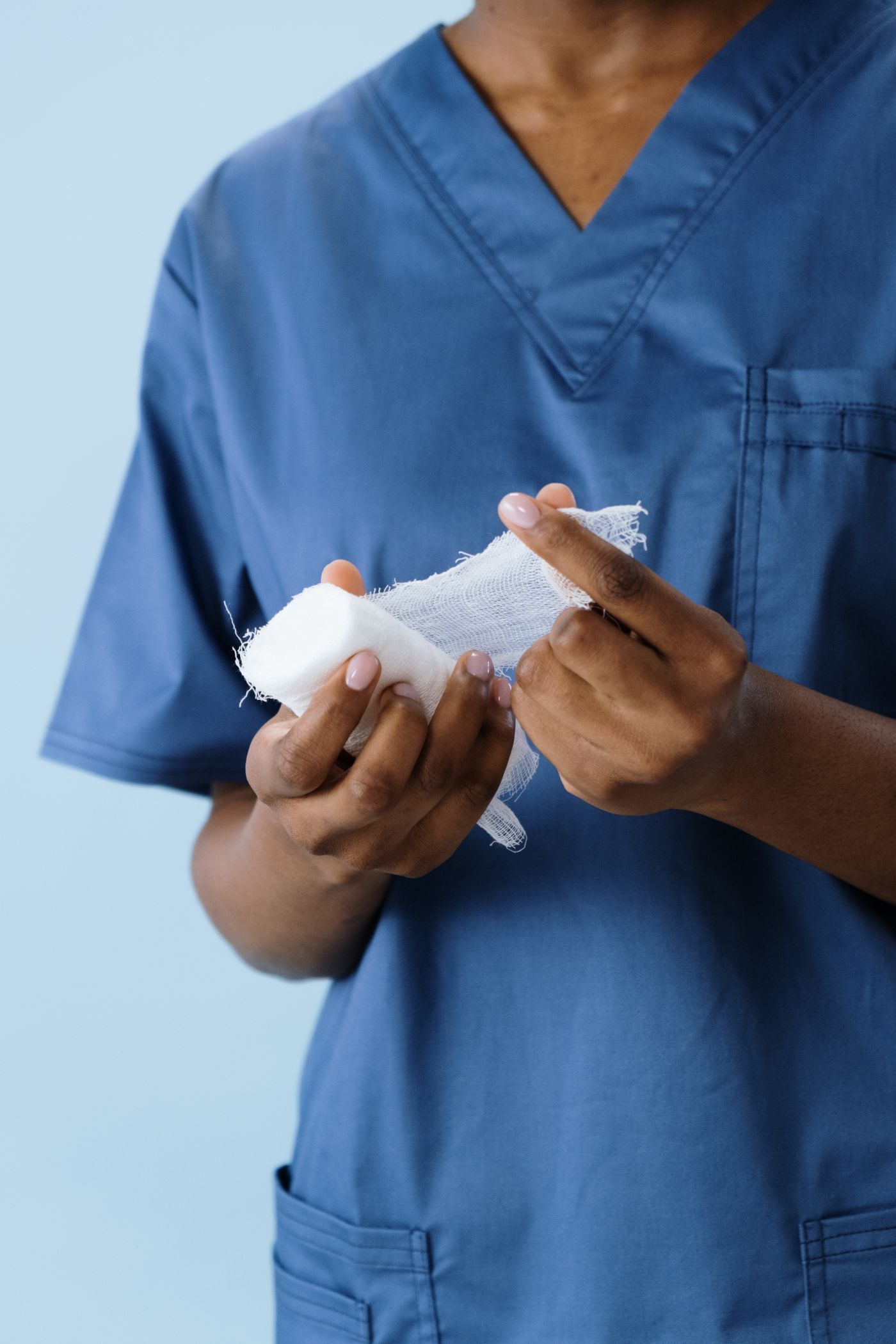 Healthcare professional supporting wound care